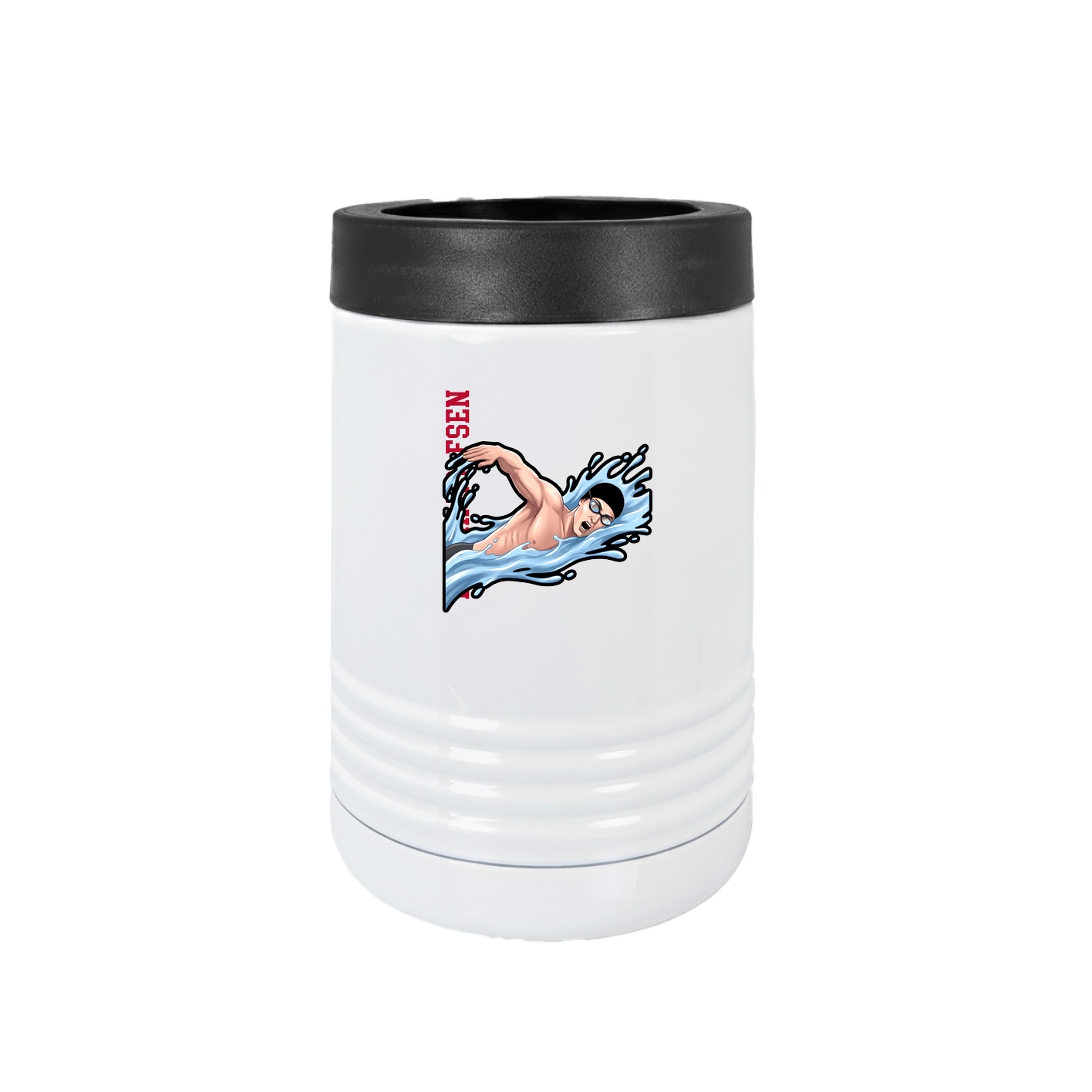 Beverage Holder — Name Vertical in White