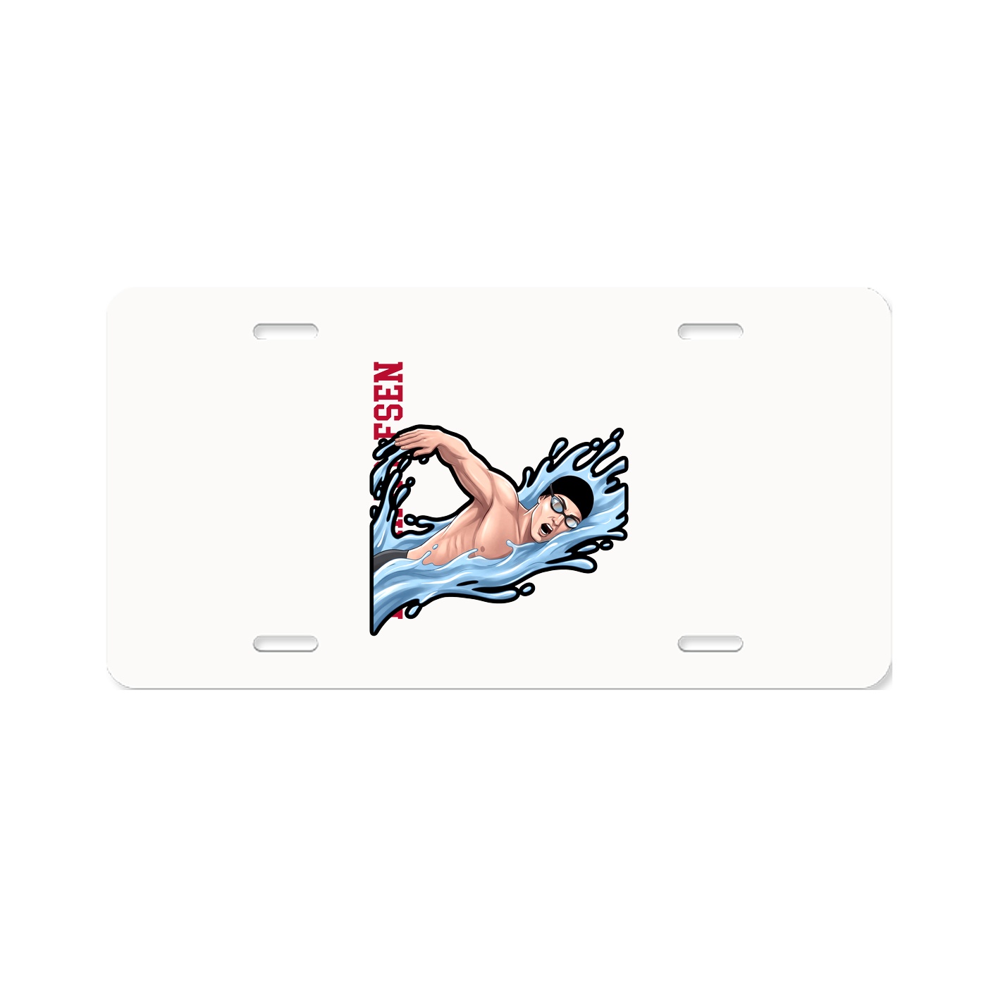 License Plate — Name Vertical in Classic