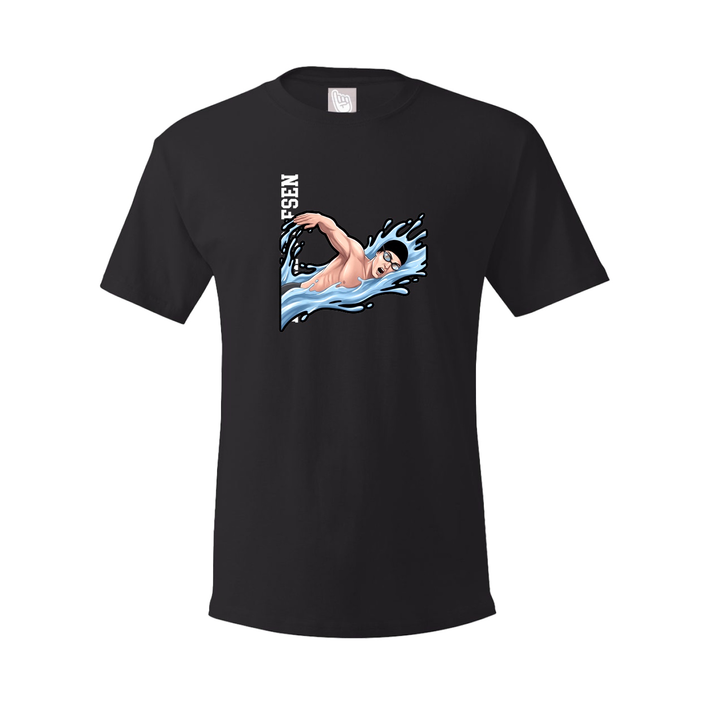 Youth Tee — Name Vertical in Black
