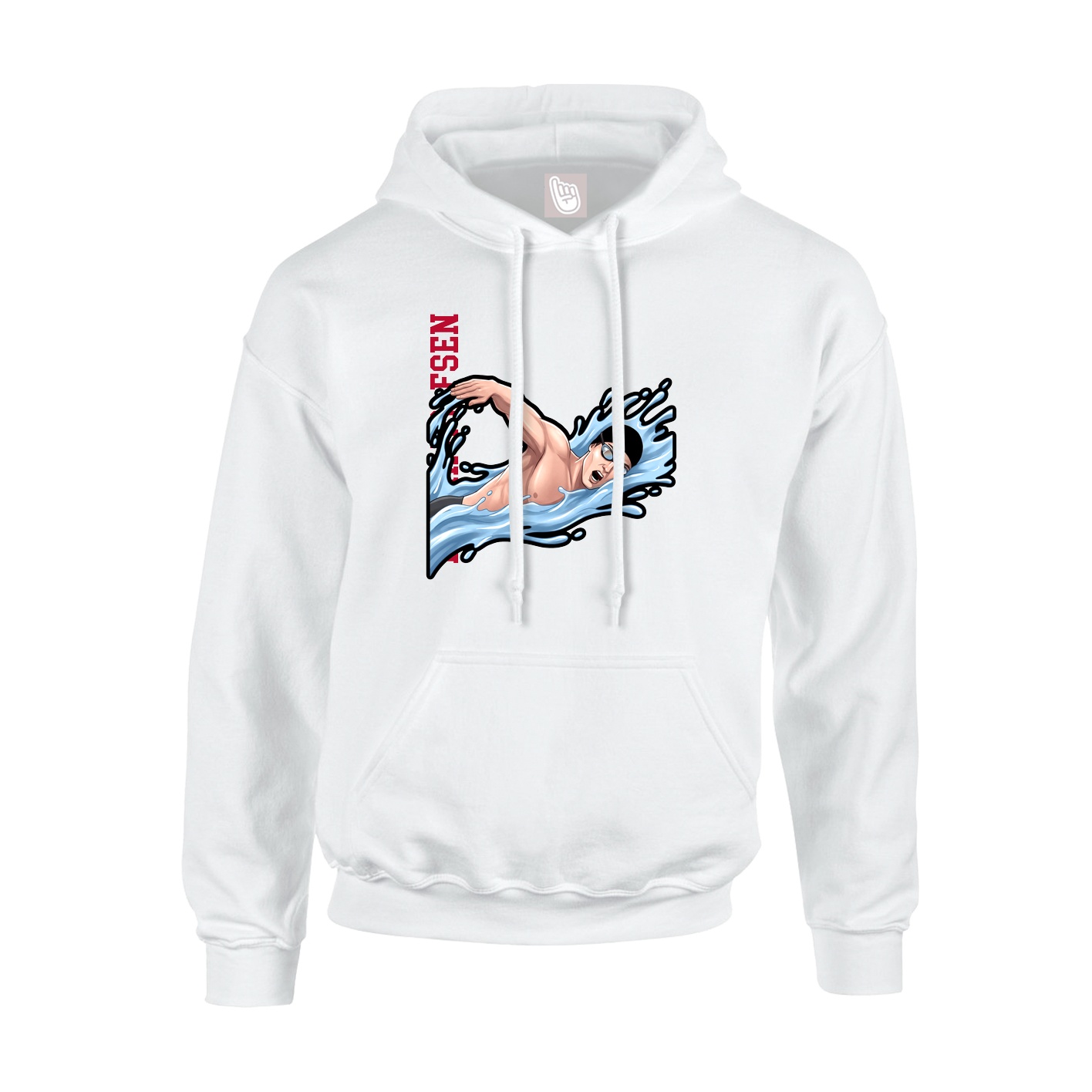 Youth Hoodie — Name Vertical in White