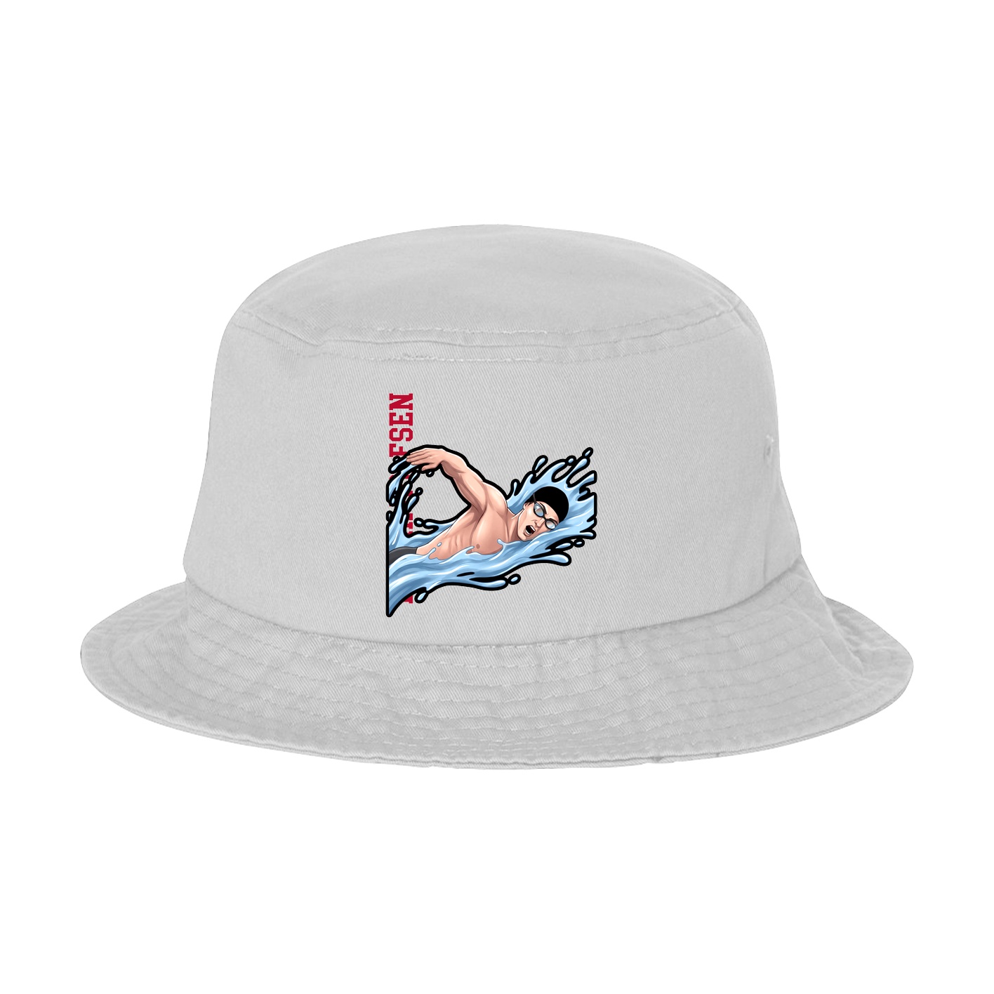 Bucket Cap — Name Vertical in White