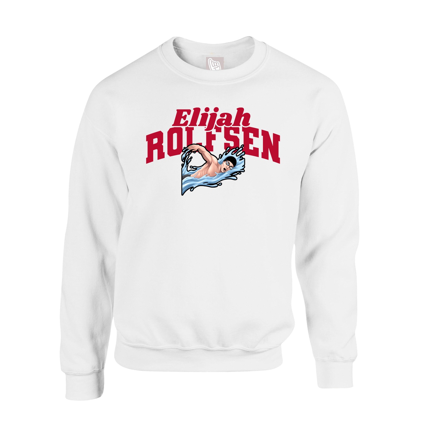 Fleece Crew — Signature Arch in White