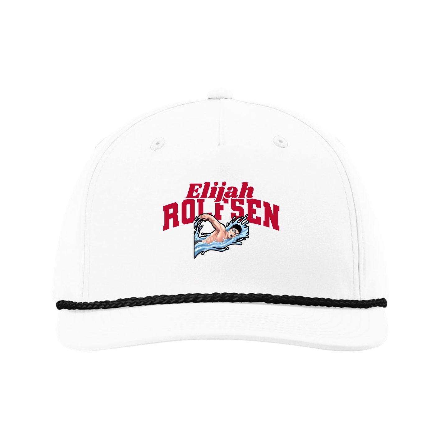 Five-Panel Classic Rope Cap — Signature Arch in White