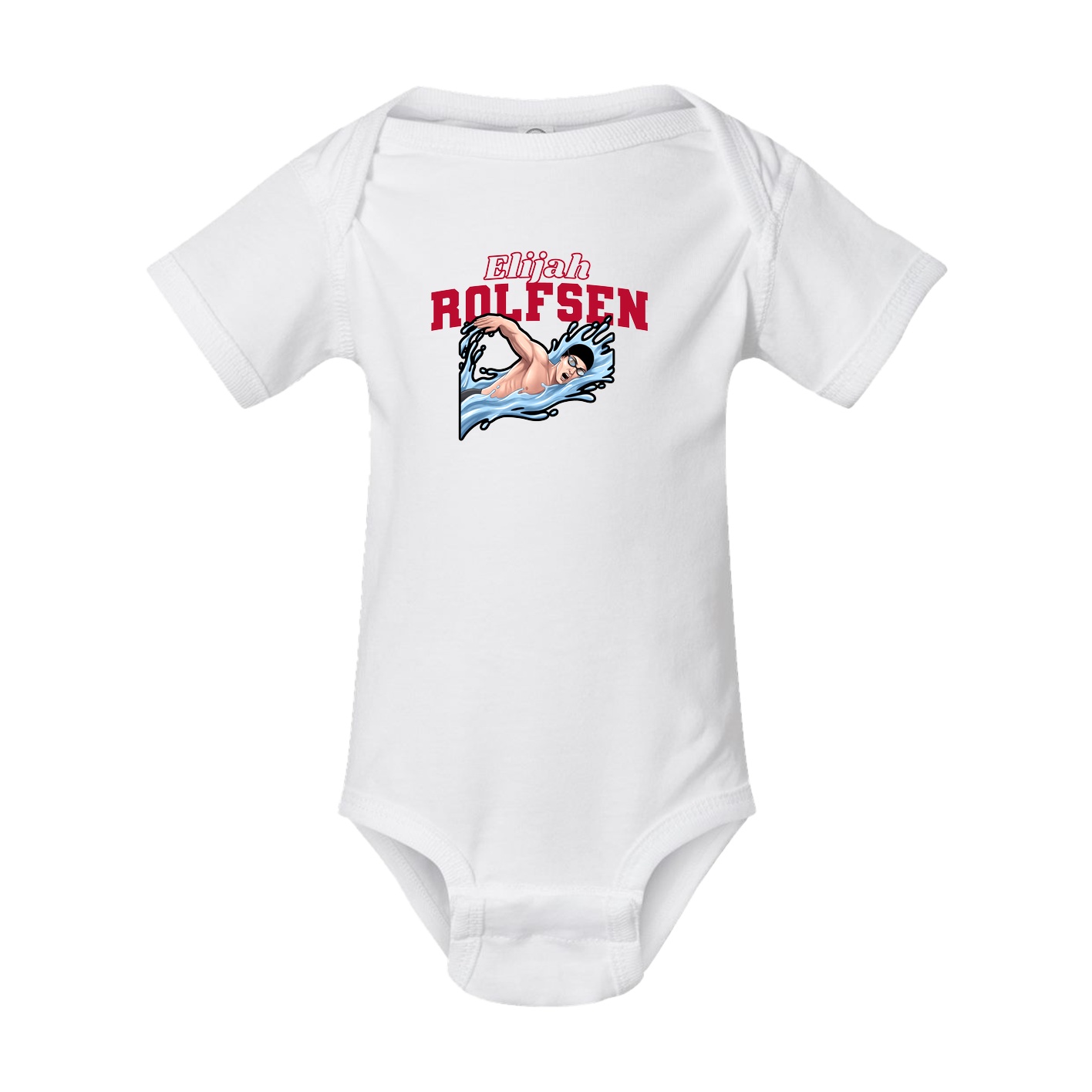Baby Onesie — Name Arch in White