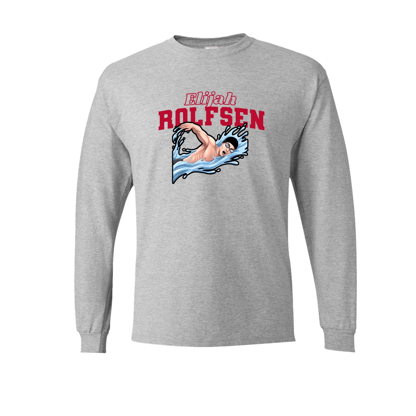 Long Sleeve Tee — Name Arch in Grey
