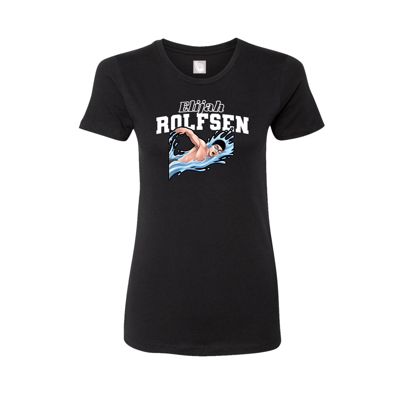 Fitted Women's Tee — Name Arch in Black