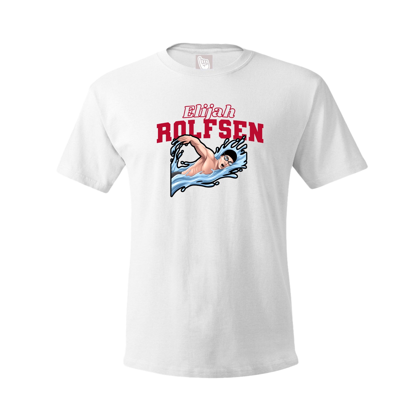 Youth Tee — Name Arch in White