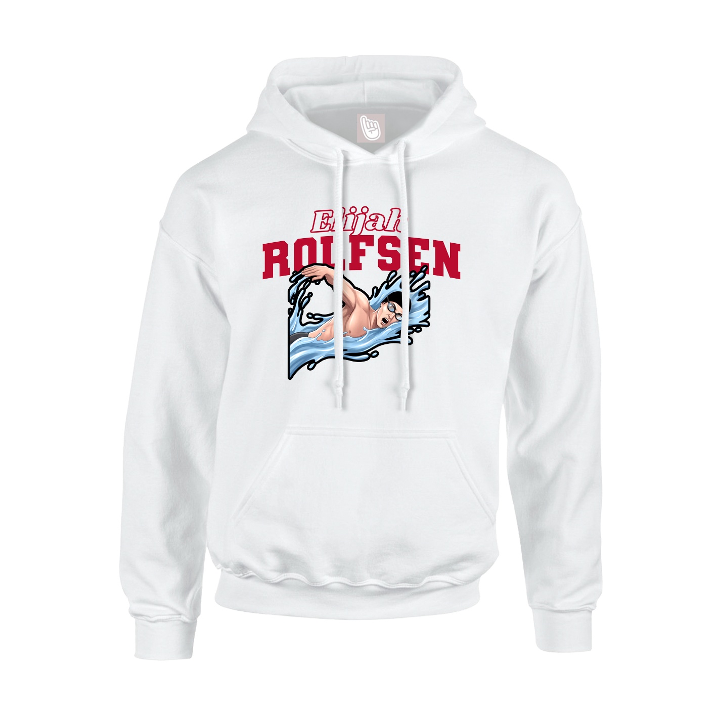 Hoodie — Name Arch in White