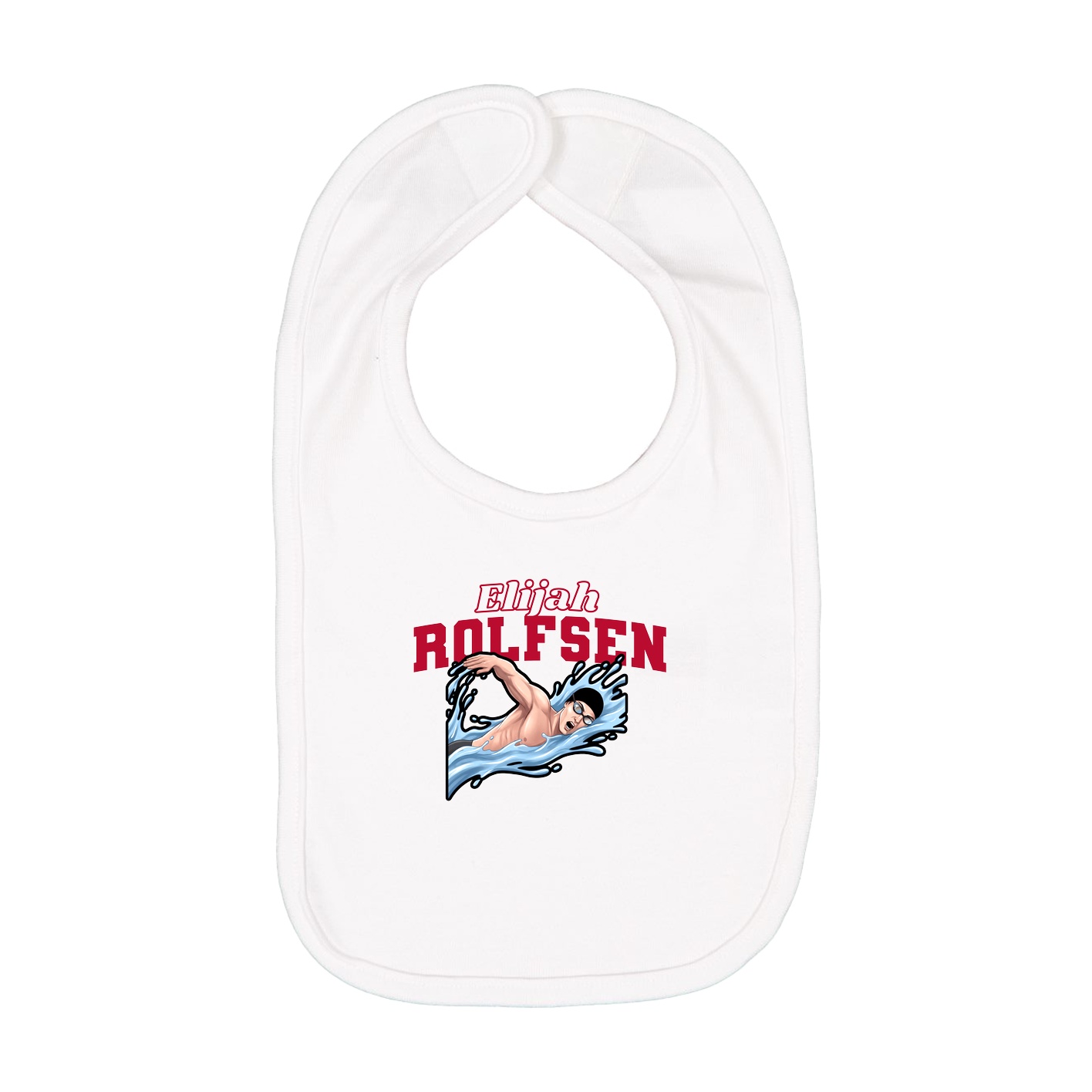 Infant Bib — Name Arch in White