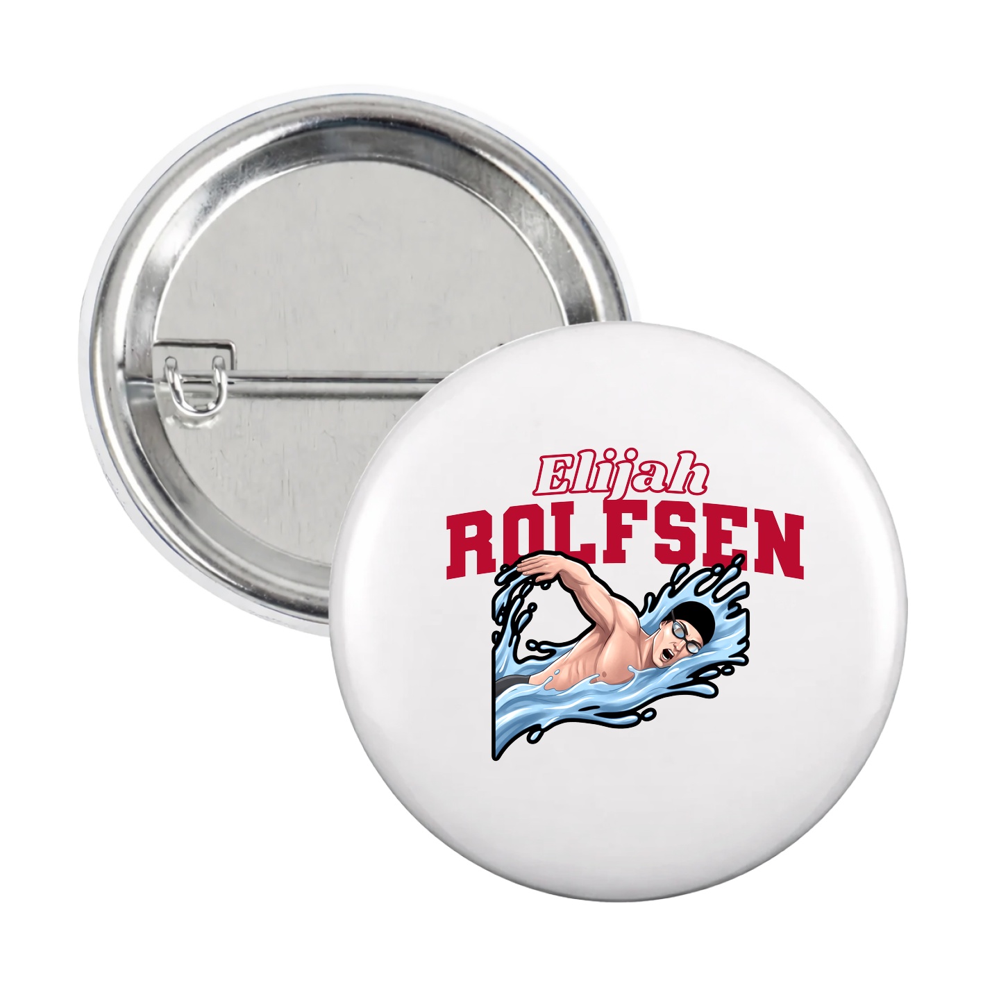 Game Day Button — Name Arch in White
