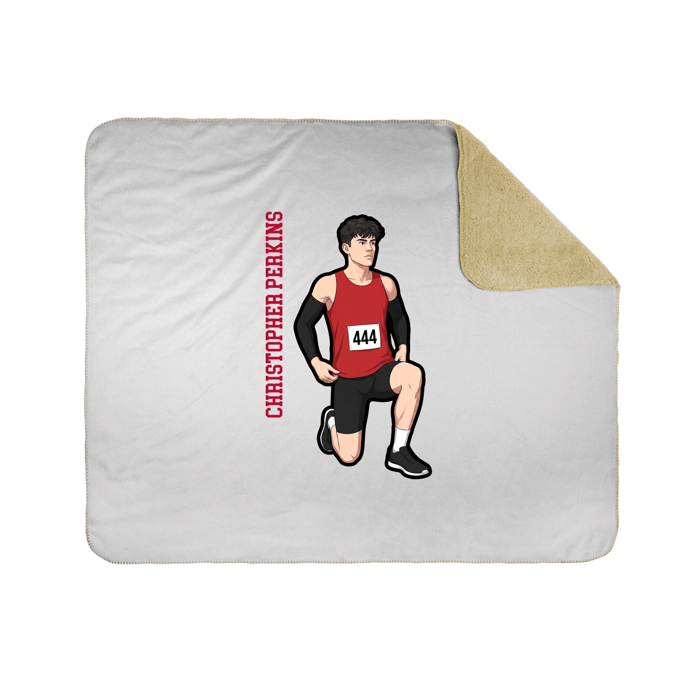 Throw Blanket — Name Vertical in White