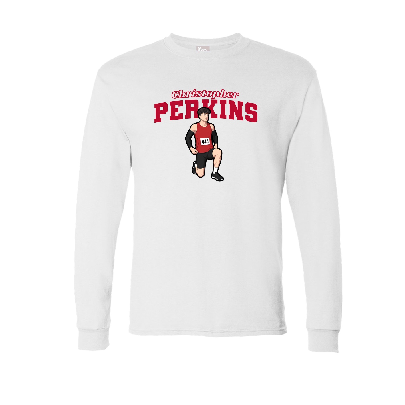 Long Sleeve Tee — Name Arch in White