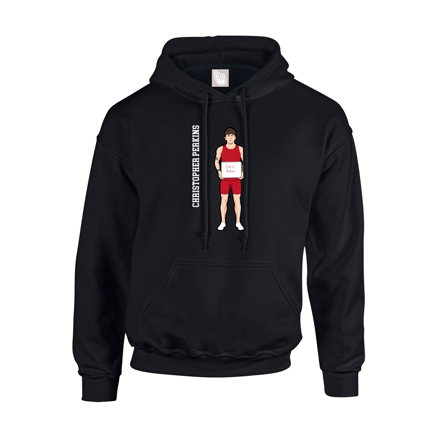 Hoodie — Name Vertical in Black