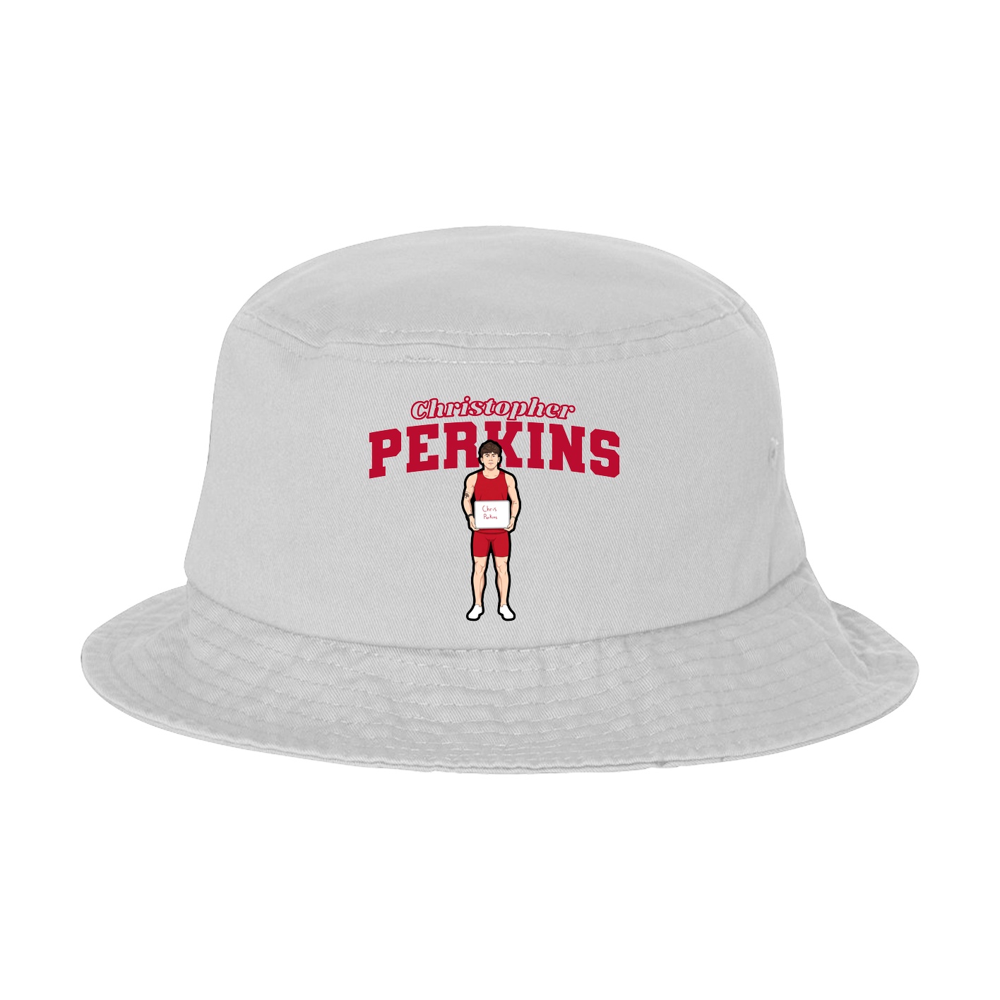 Bucket Cap — Name Arch in White