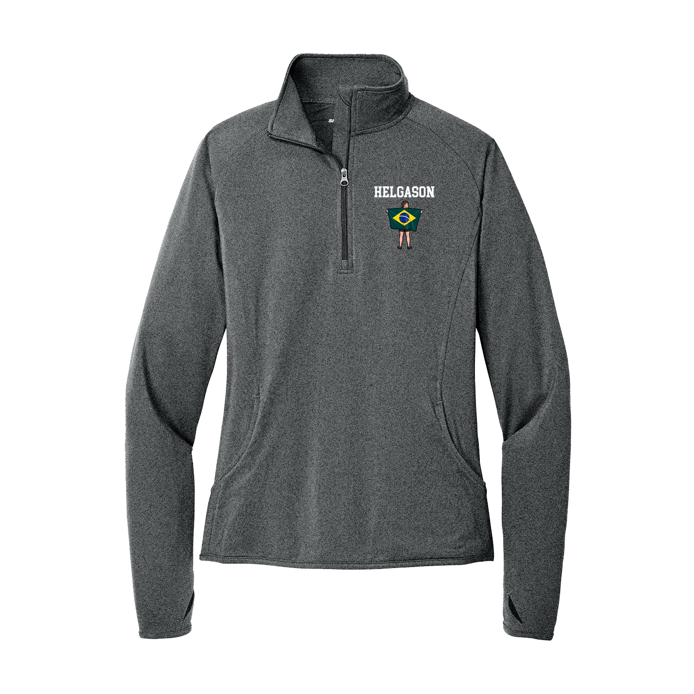 Women's Q-Zip Pullover — Shirsey in Grey