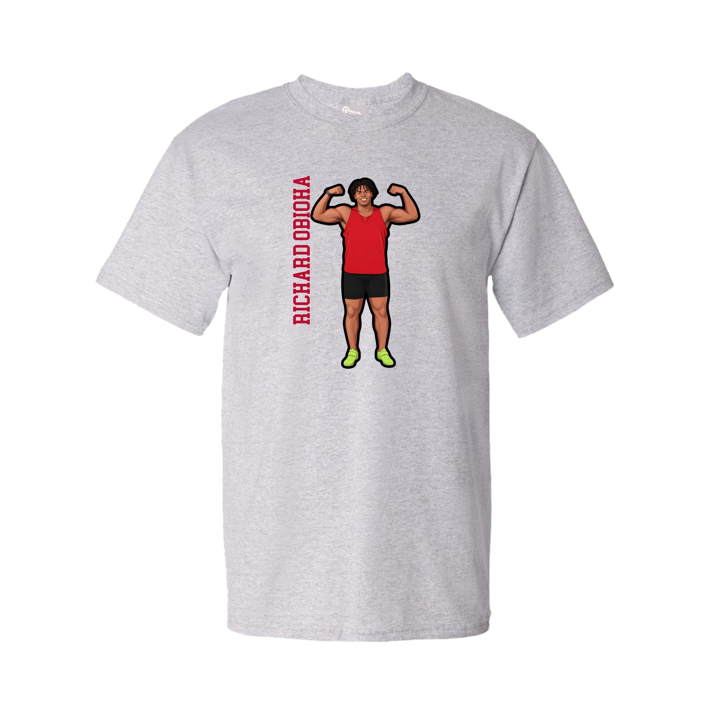Youth Tee — Name Vertical in Grey