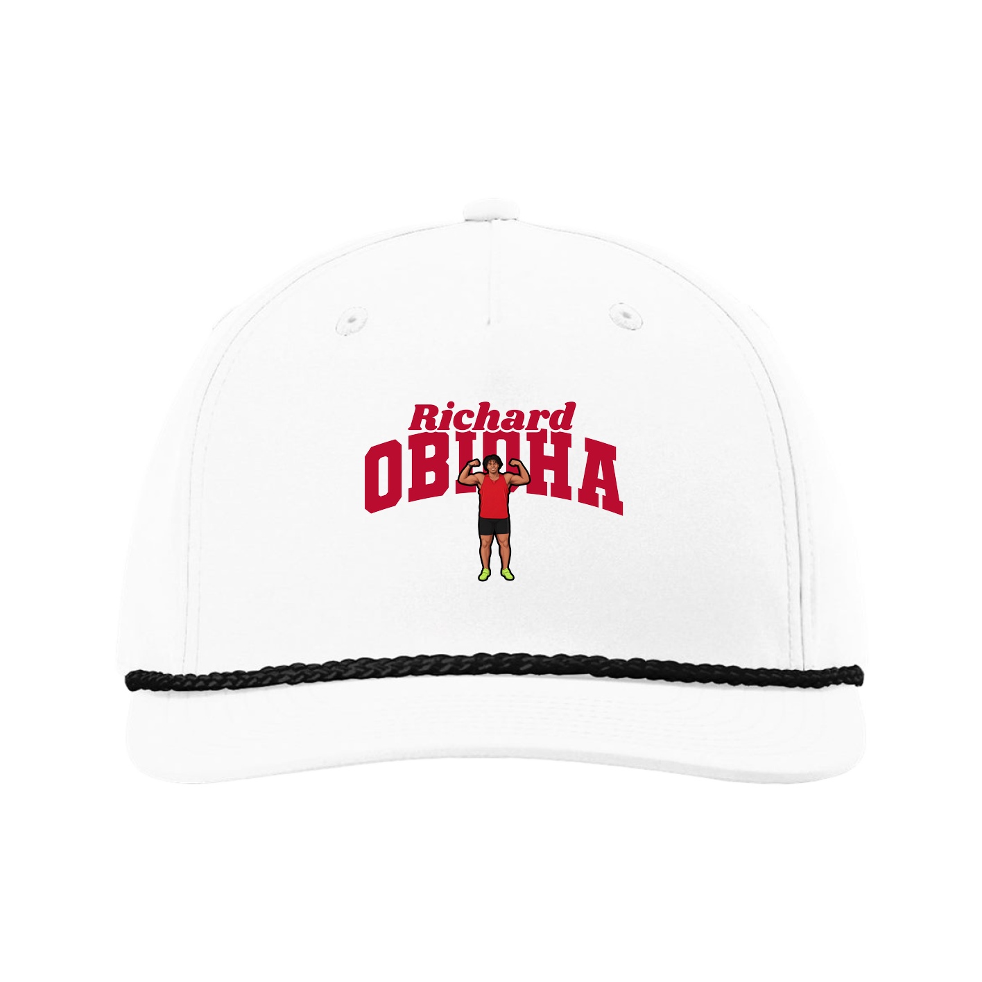 Five-Panel Classic Rope Cap — Signature Arch in White