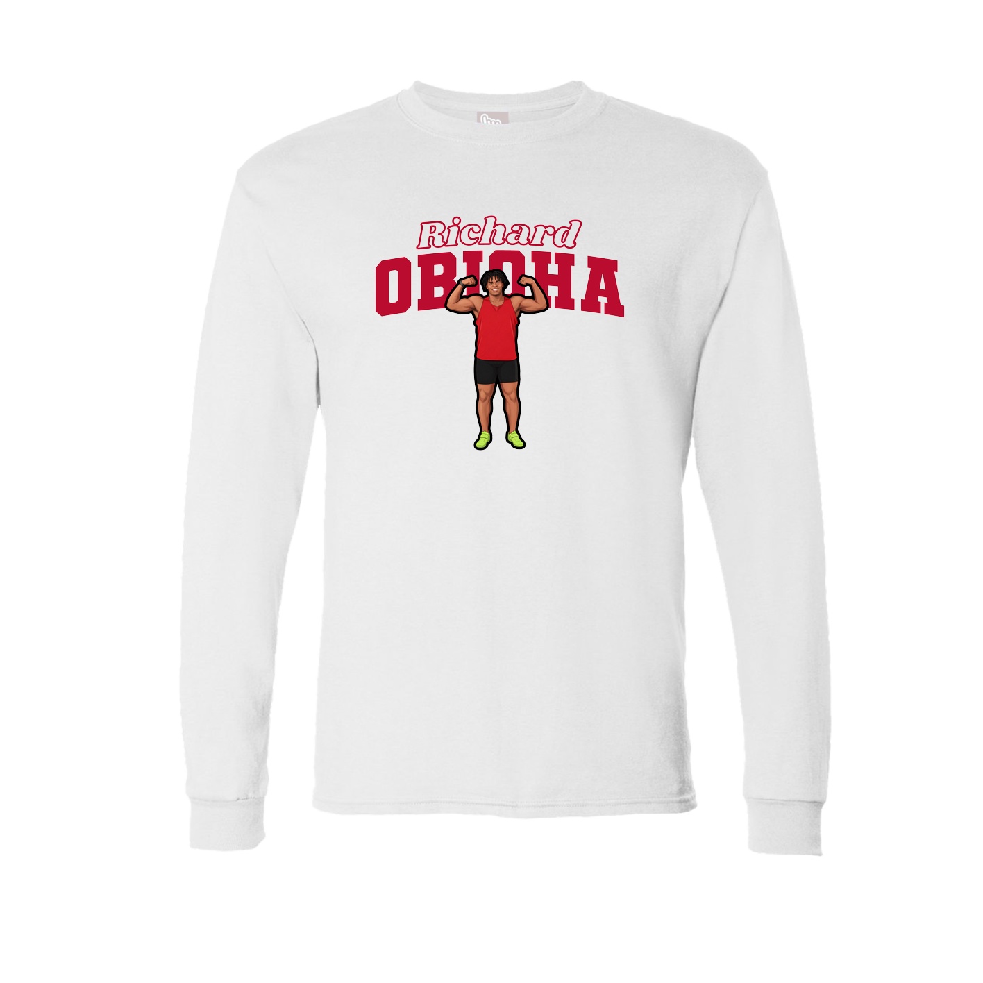 Long Sleeve Tee — Name Arch in White