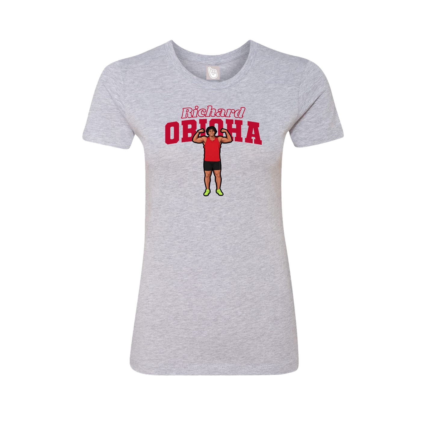Fitted Women's Tee — Name Arch in Grey
