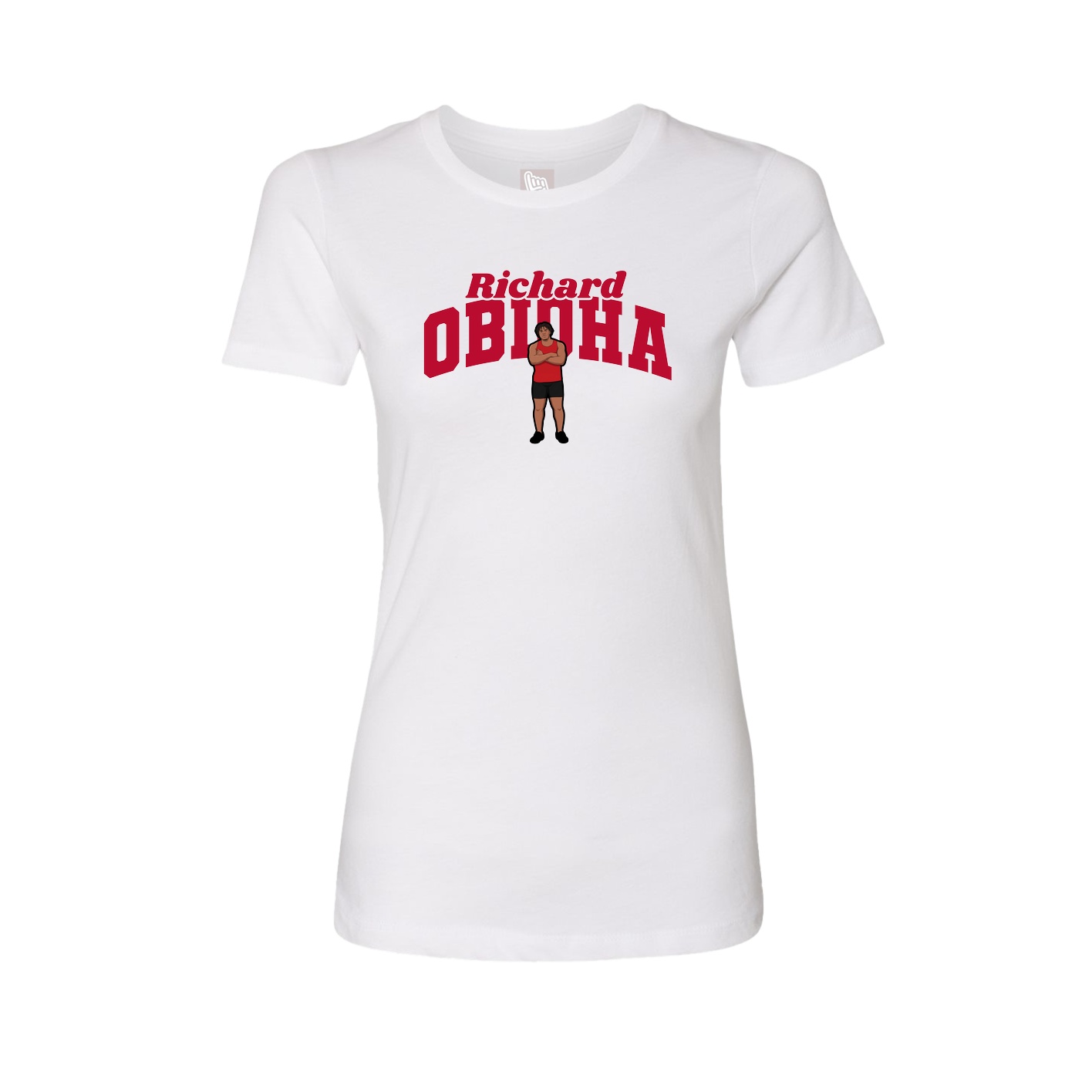 Fitted Women's Tee — Signature Arch in White