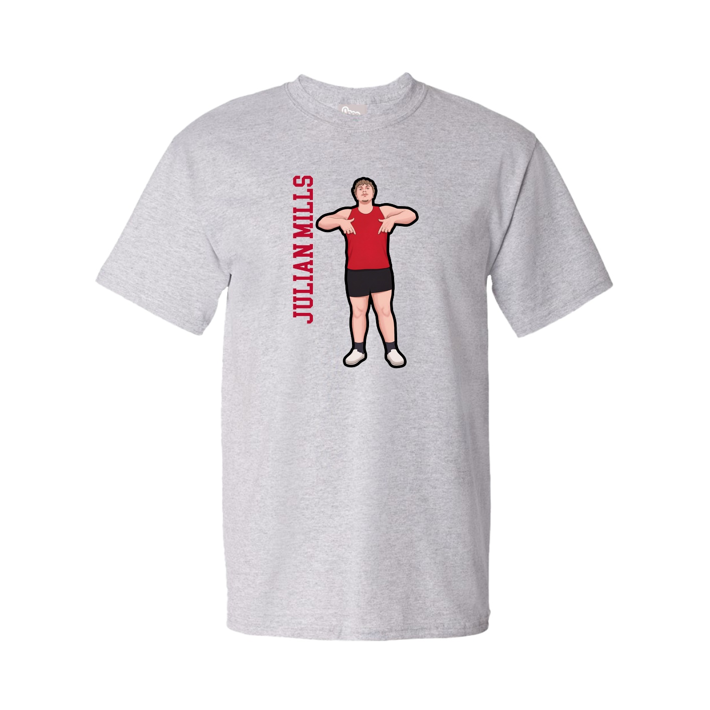 Tee — Name Vertical in Grey