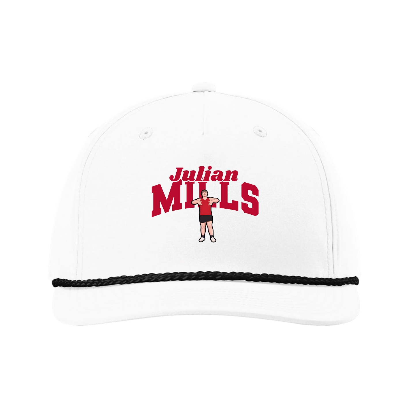 Five-Panel Classic Rope Cap — Signature Arch in White