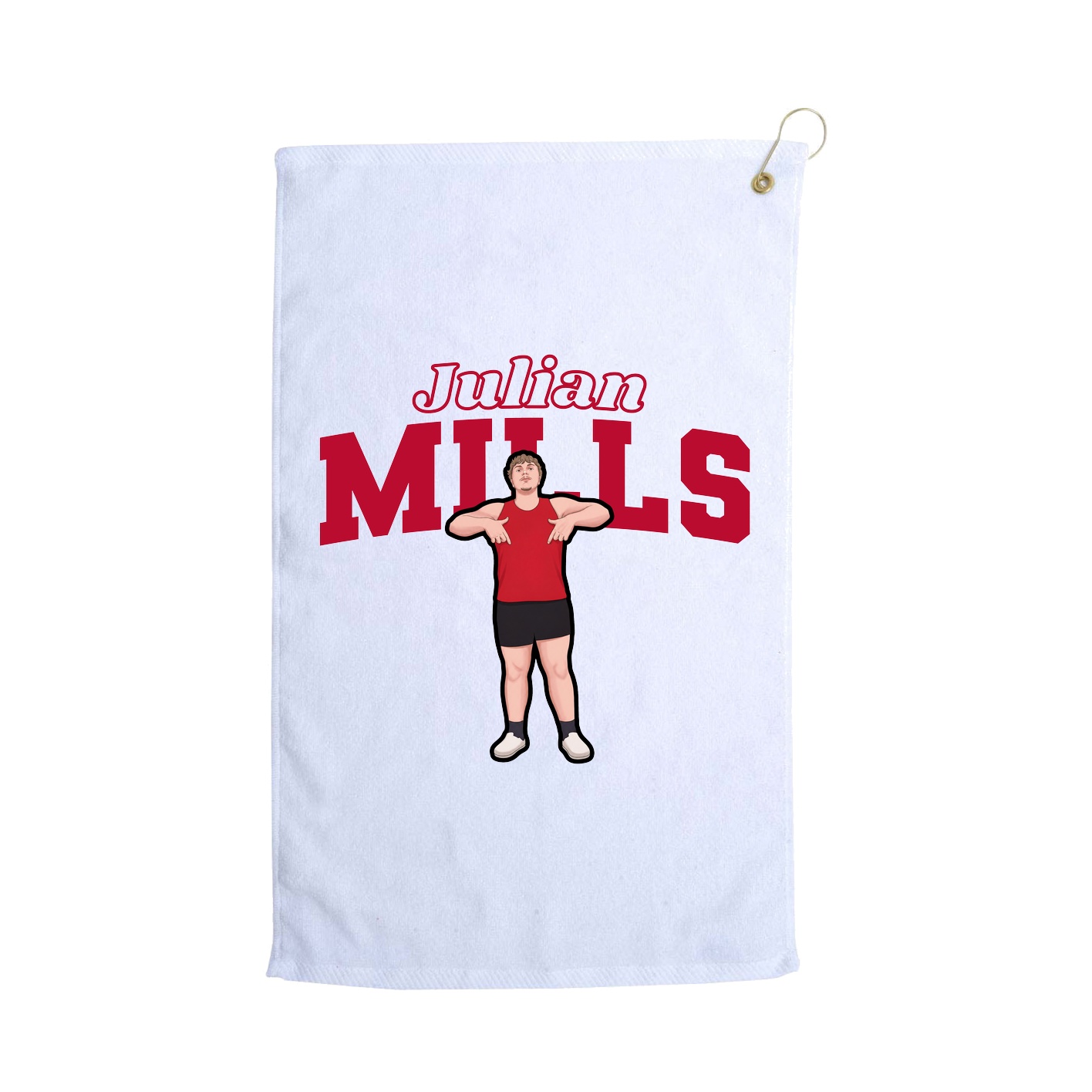 Golf Towel — Name Arch in White
