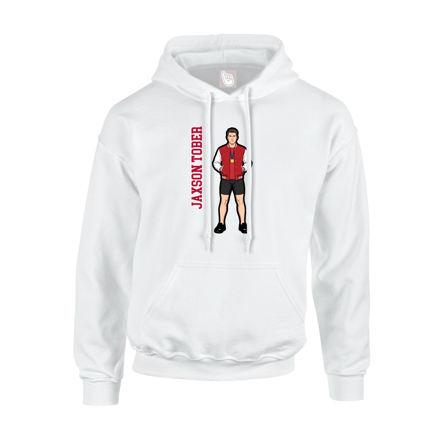 Hoodie — Name Vertical in White