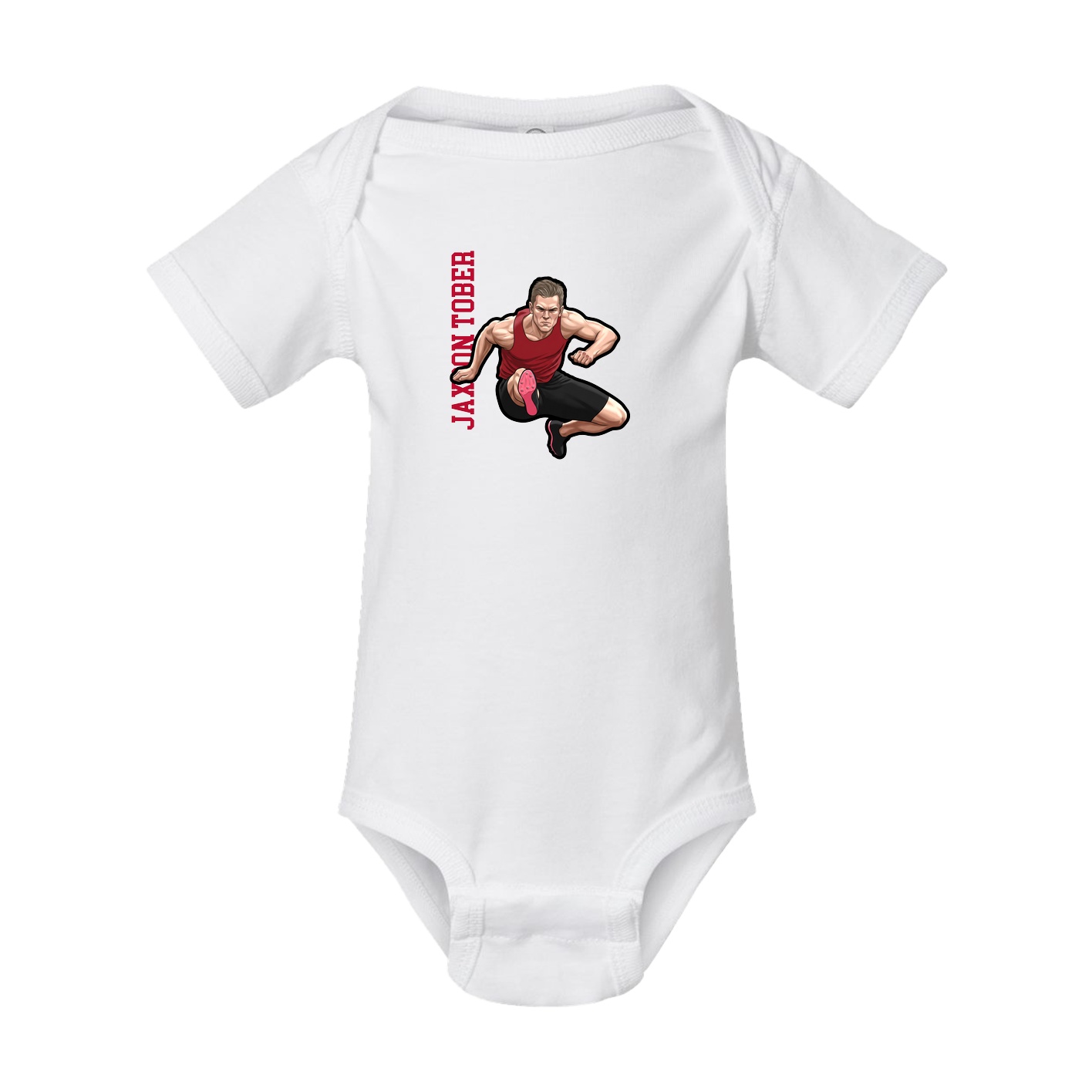 Baby Onesie — Name Vertical in White