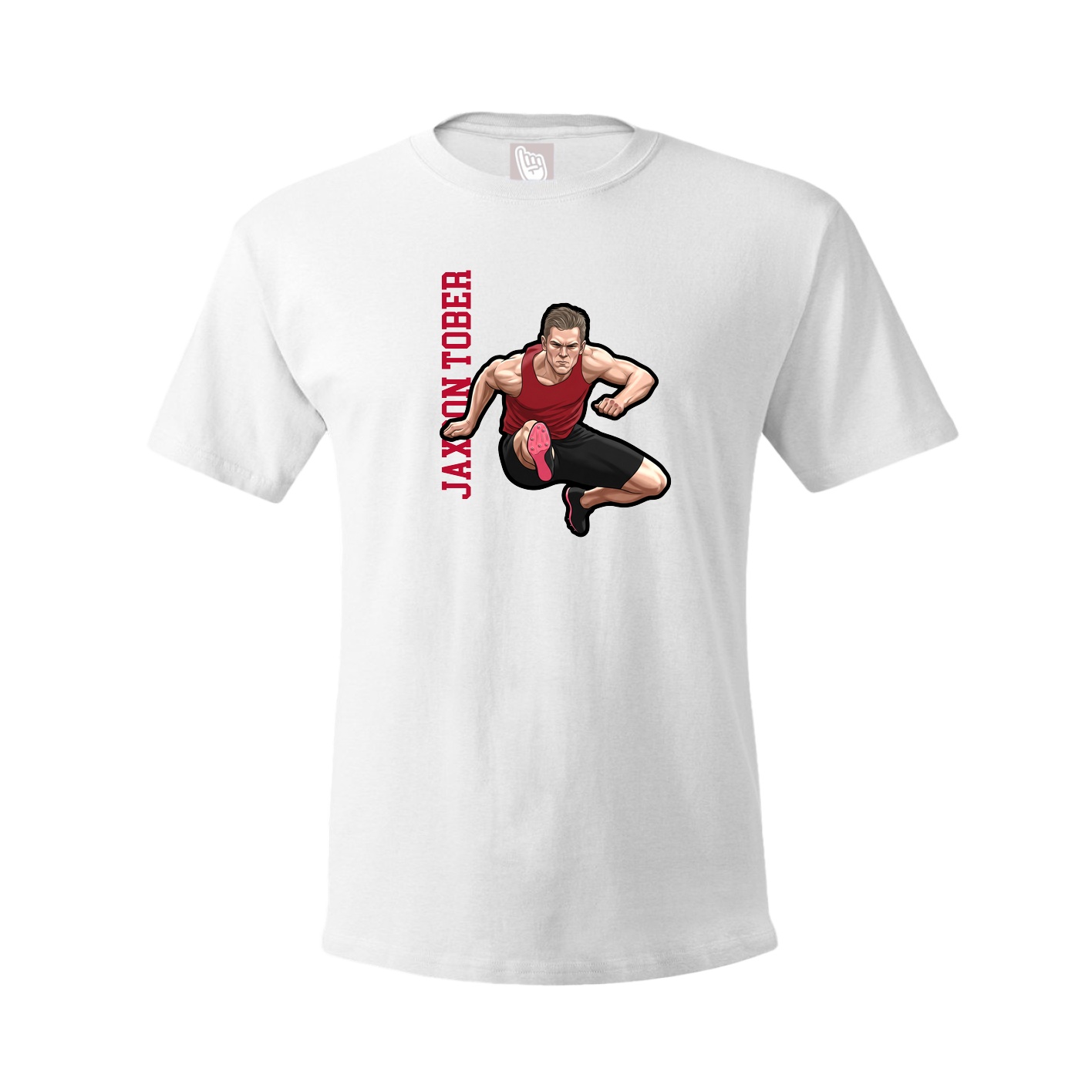 Tee — Name Vertical in White
