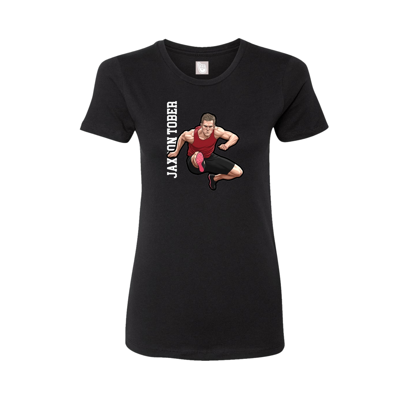 Womens Tee — Name Vertical in Black