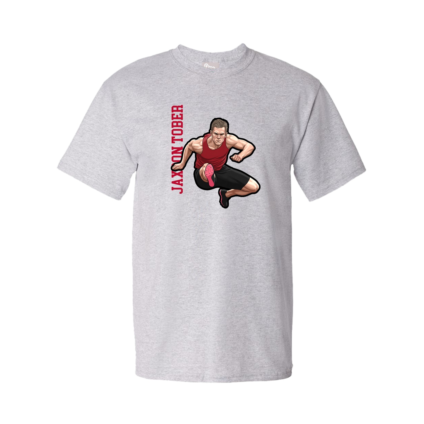 Youth Tee — Name Vertical in Grey