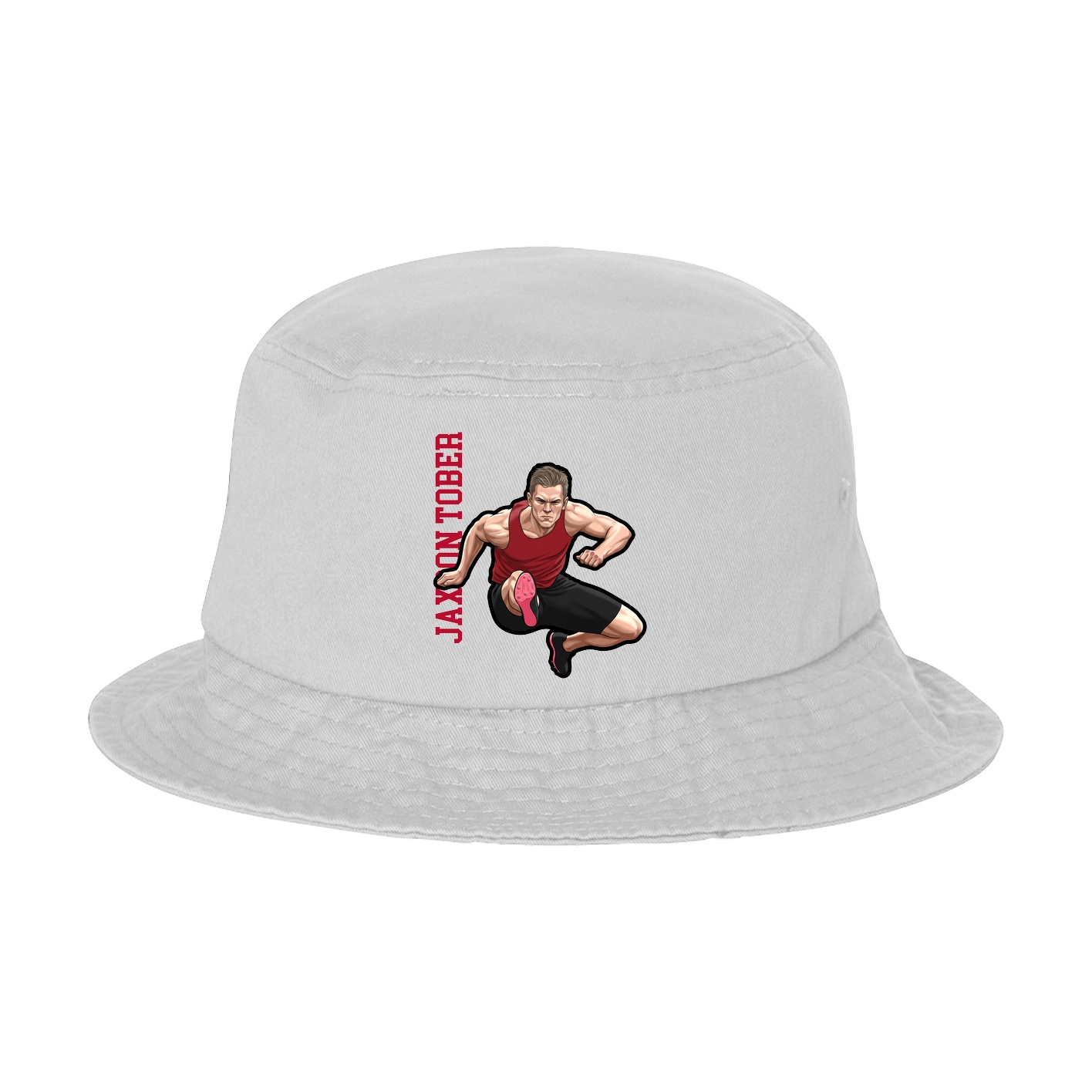 Bucket Cap — Name Vertical in White