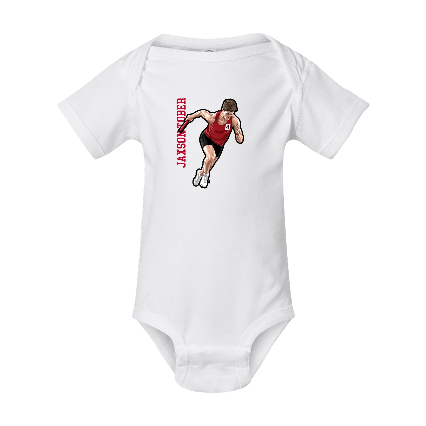 Baby Onesie — Name Vertical in White