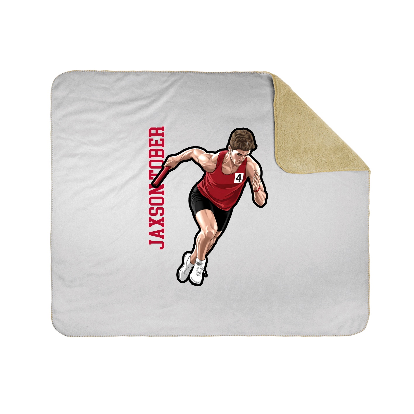 Throw Blanket — Name Vertical in White