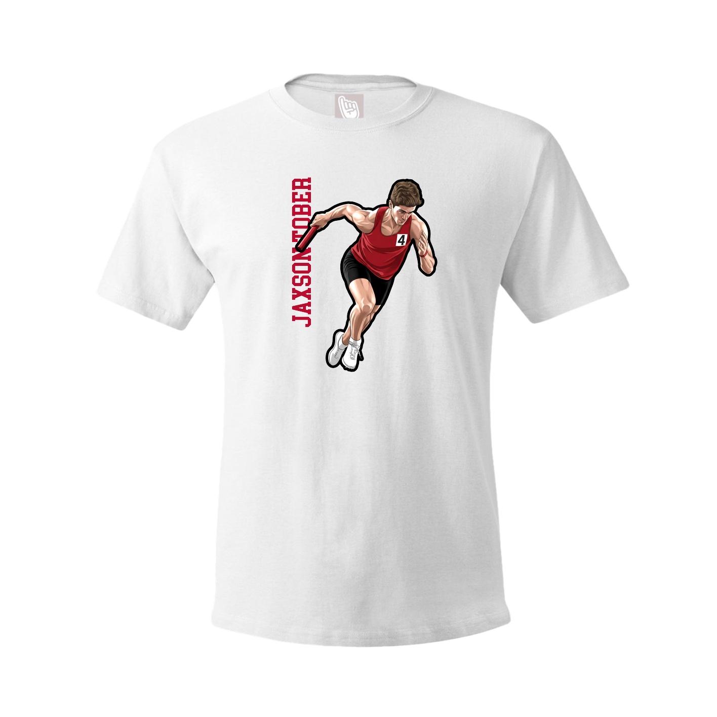 Tee — Name Vertical in White