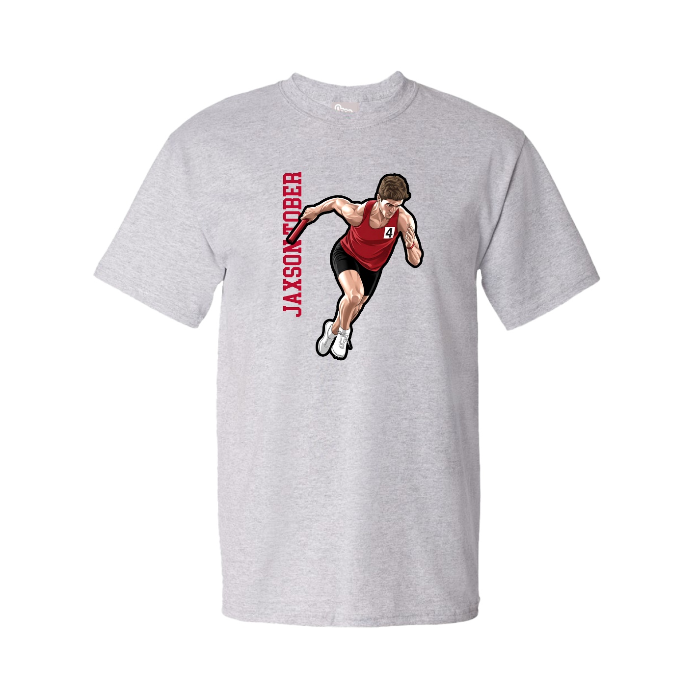 Youth Tee — Name Vertical in Grey