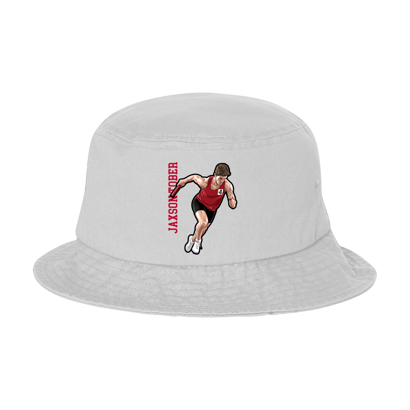 Bucket Cap — Name Vertical in White