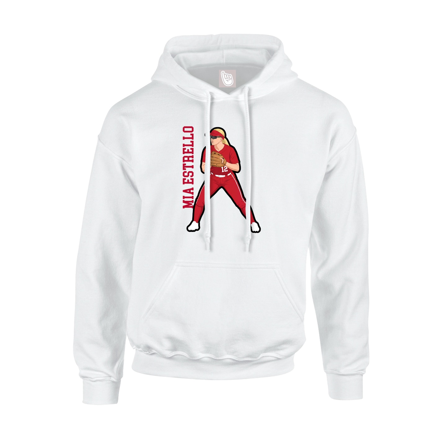 Hoodie — Name Vertical in White
