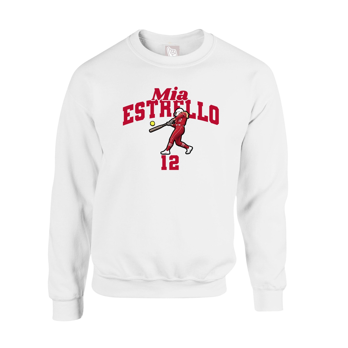 Fleece Crew — Signature Arch in White