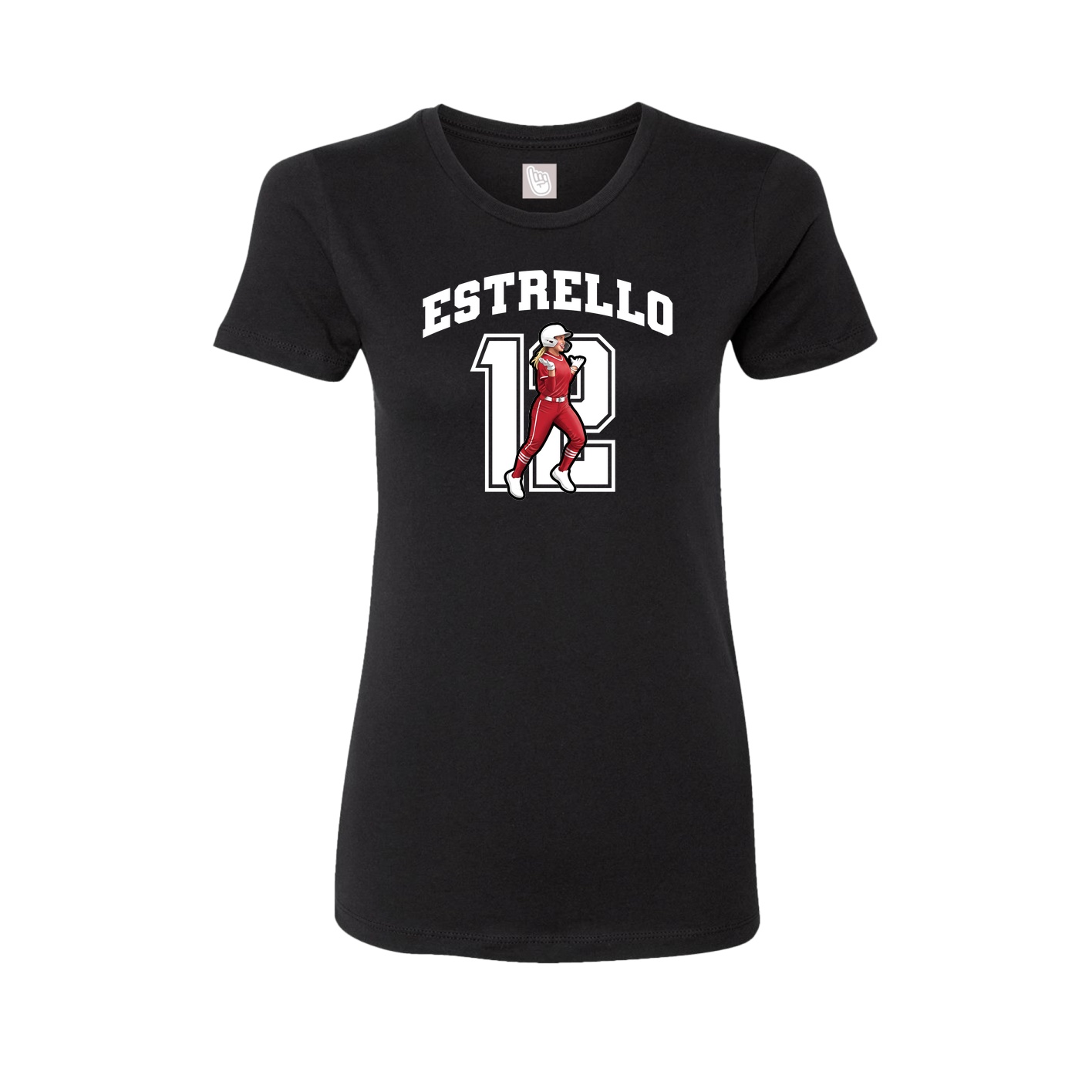 Fitted Women's Tee — Number in Black