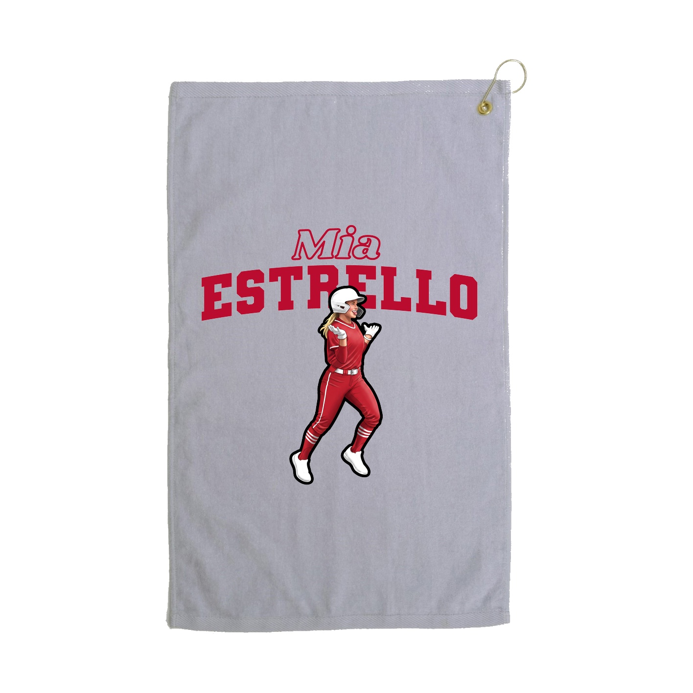 Golf Towel — Name Arch in Grey
