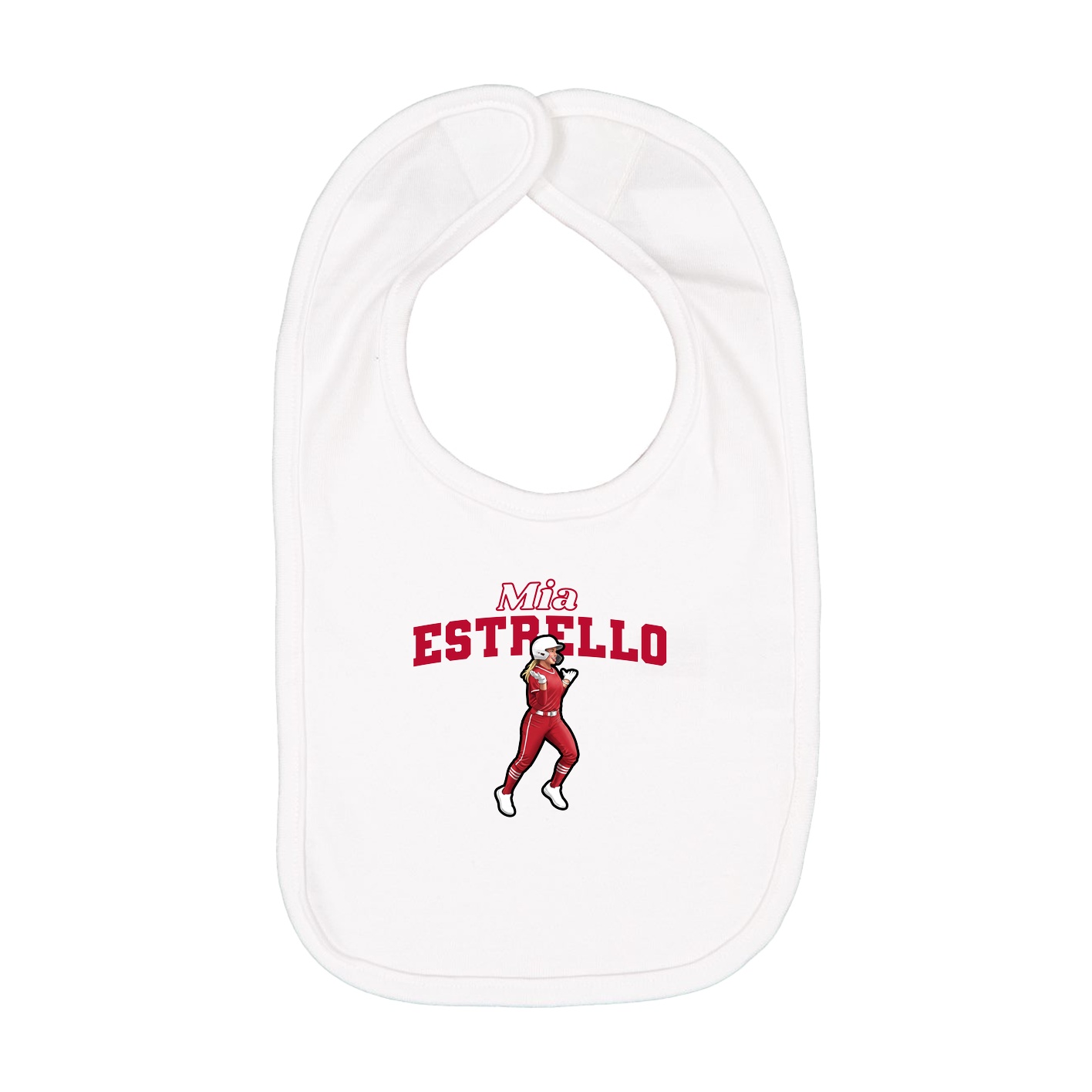 Infant Bib — Name Arch in White