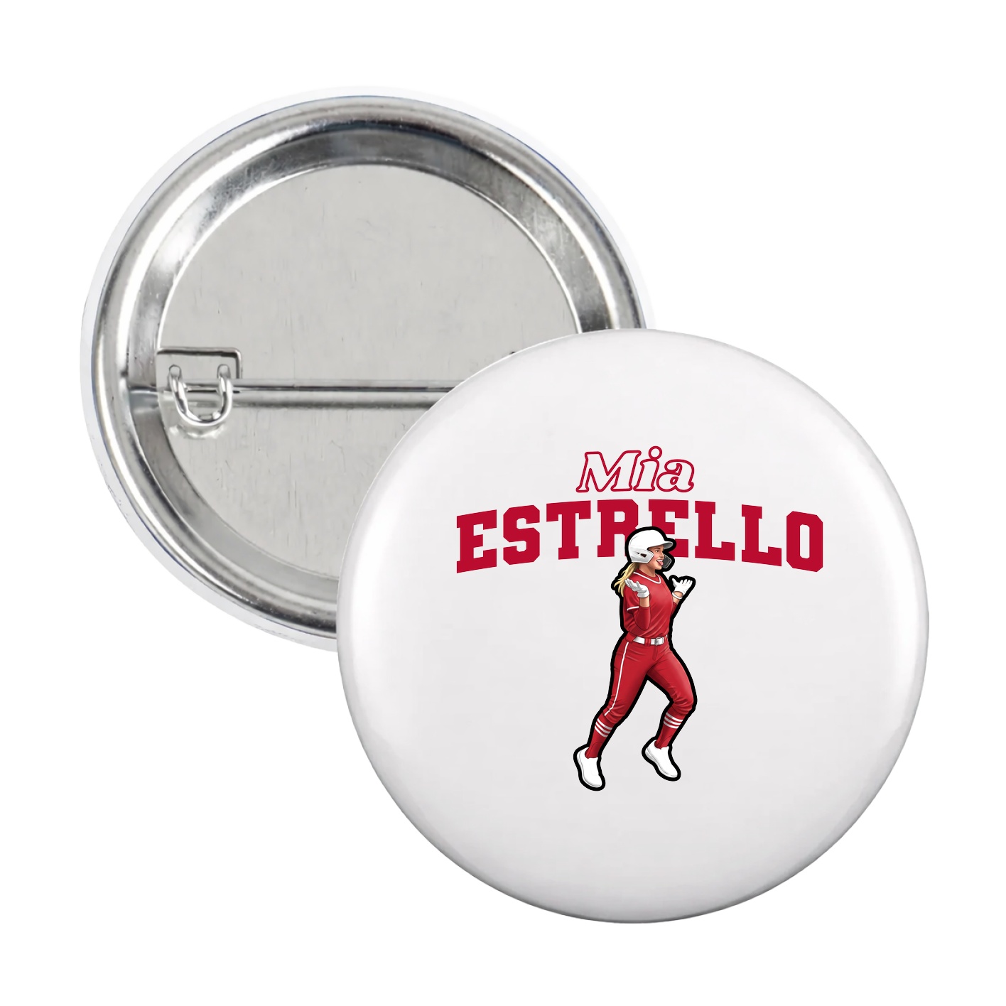 Game Day Button — Name Arch in White