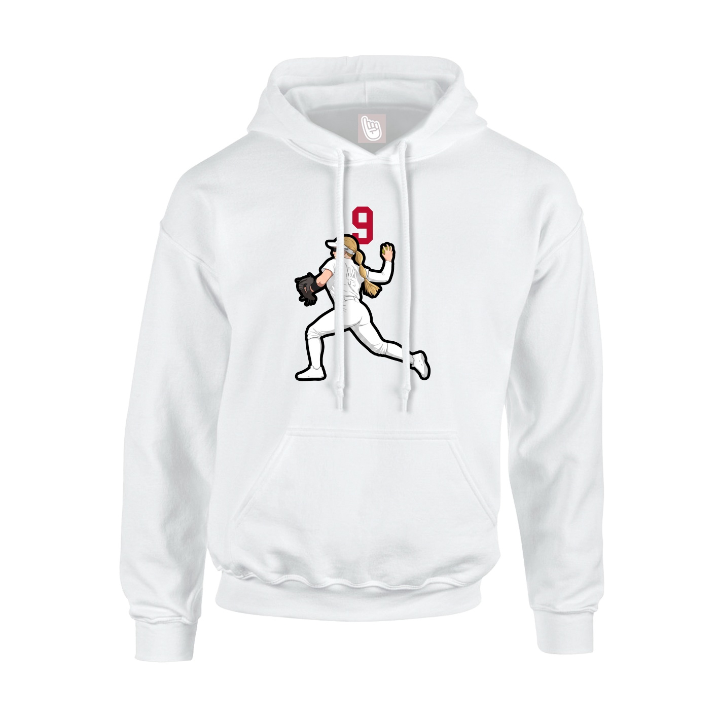 Youth Hoodie — Number Top in White