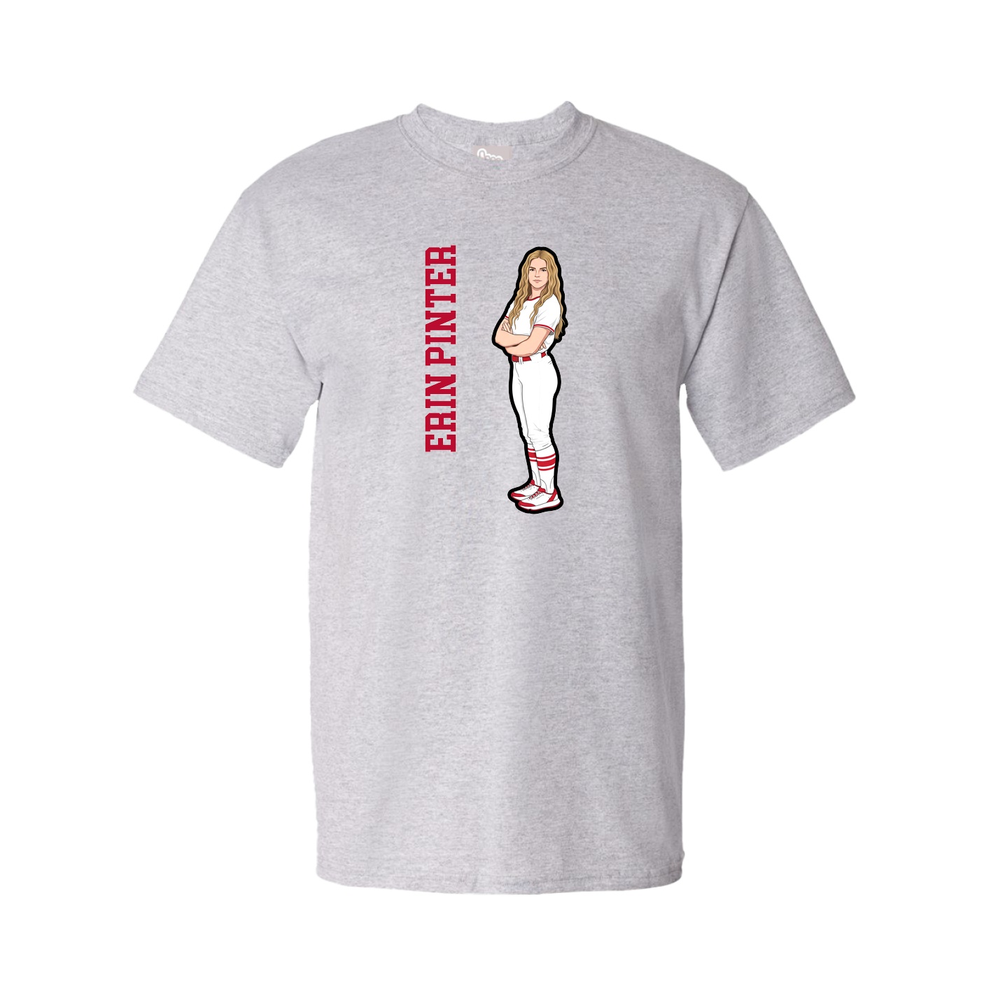 Youth Tee — Name Vertical in Grey
