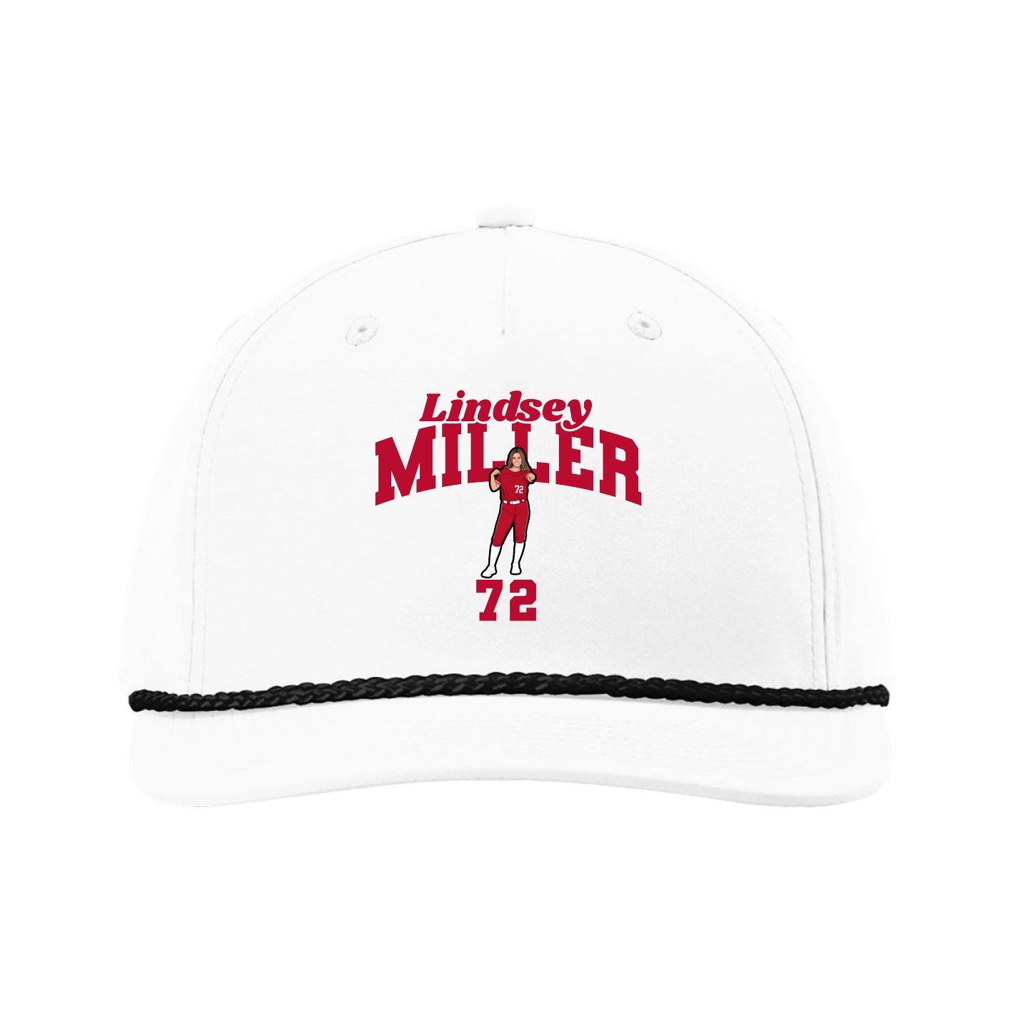 Five-Panel Classic Rope Cap — Signature Arch in White