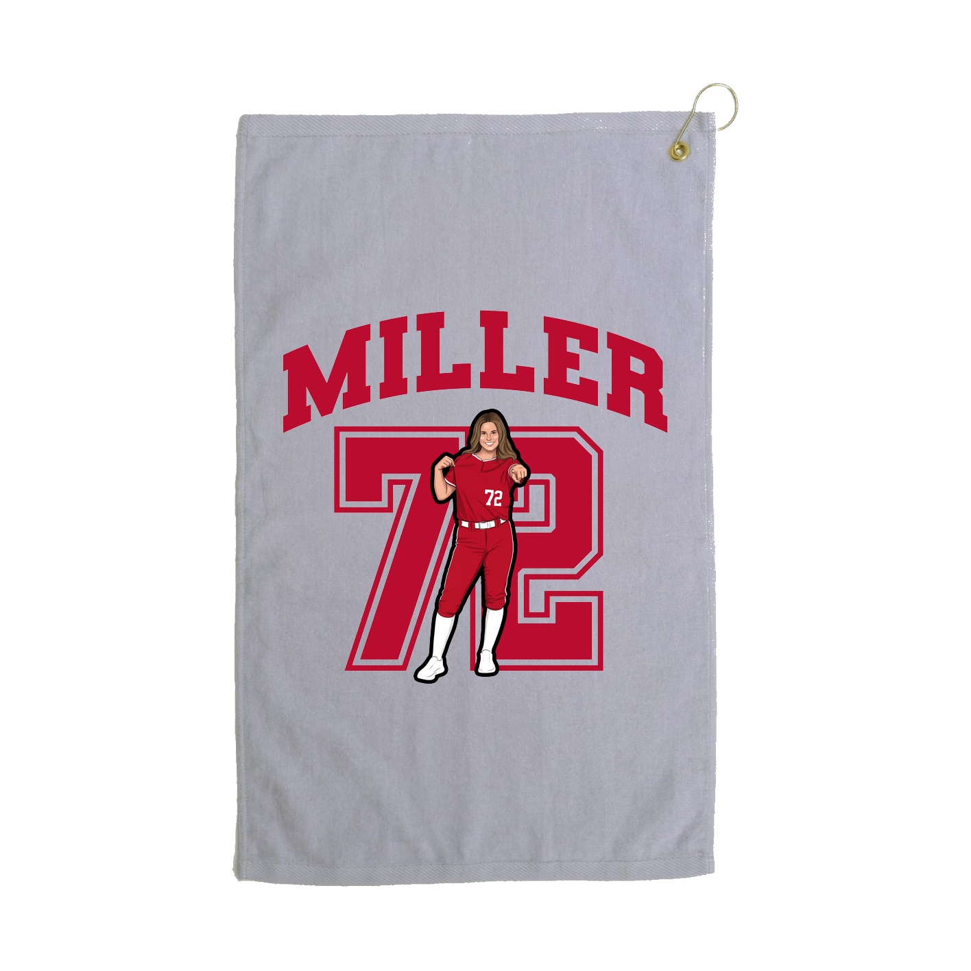 Golf Towel — Number in Grey