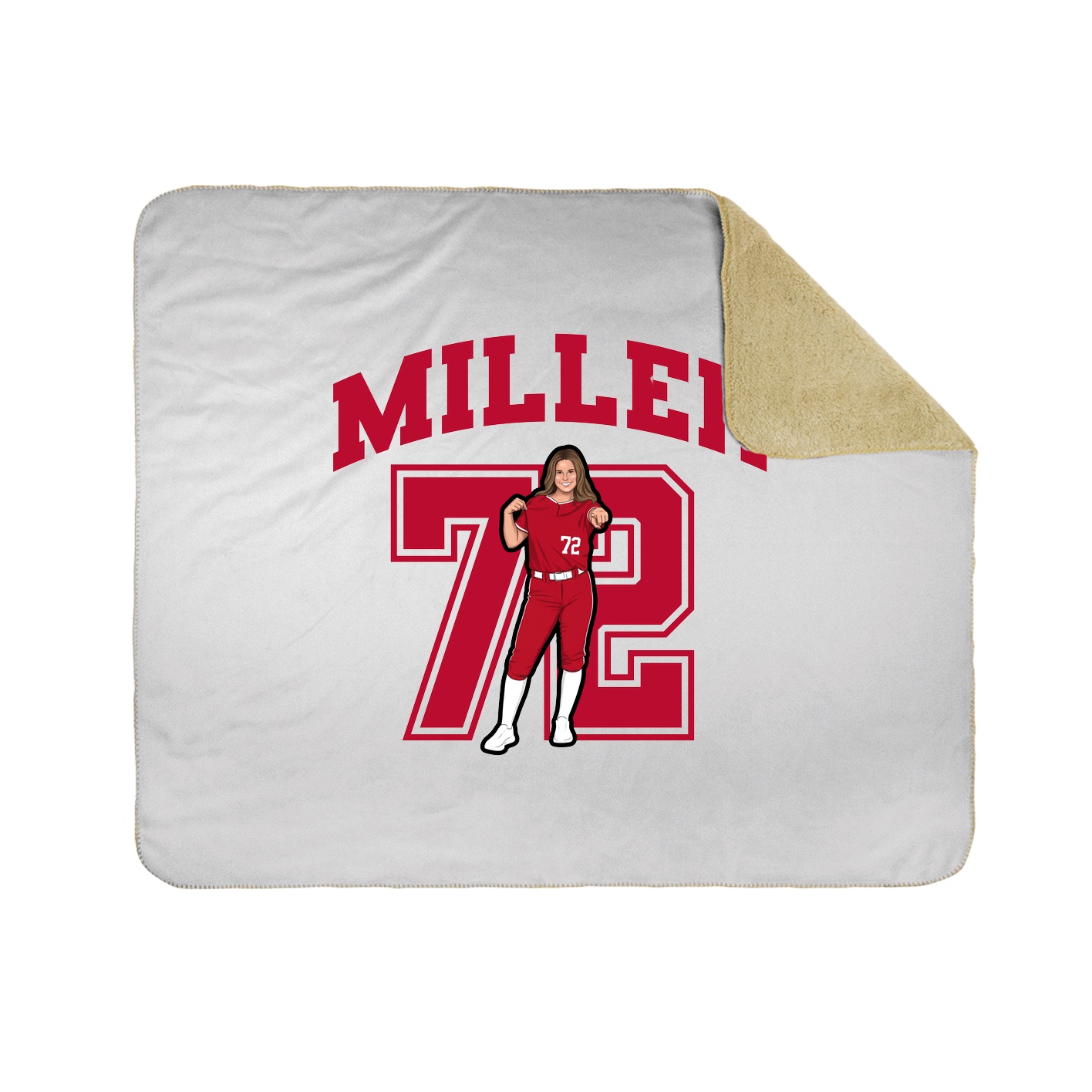 Throw Blanket — Number in White