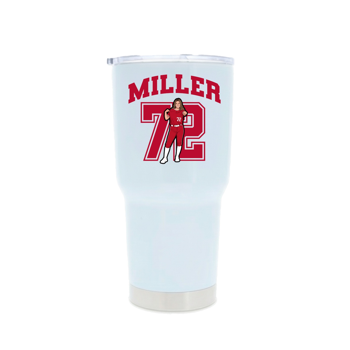 30oz Stainless Steel Tumbler — Number in White